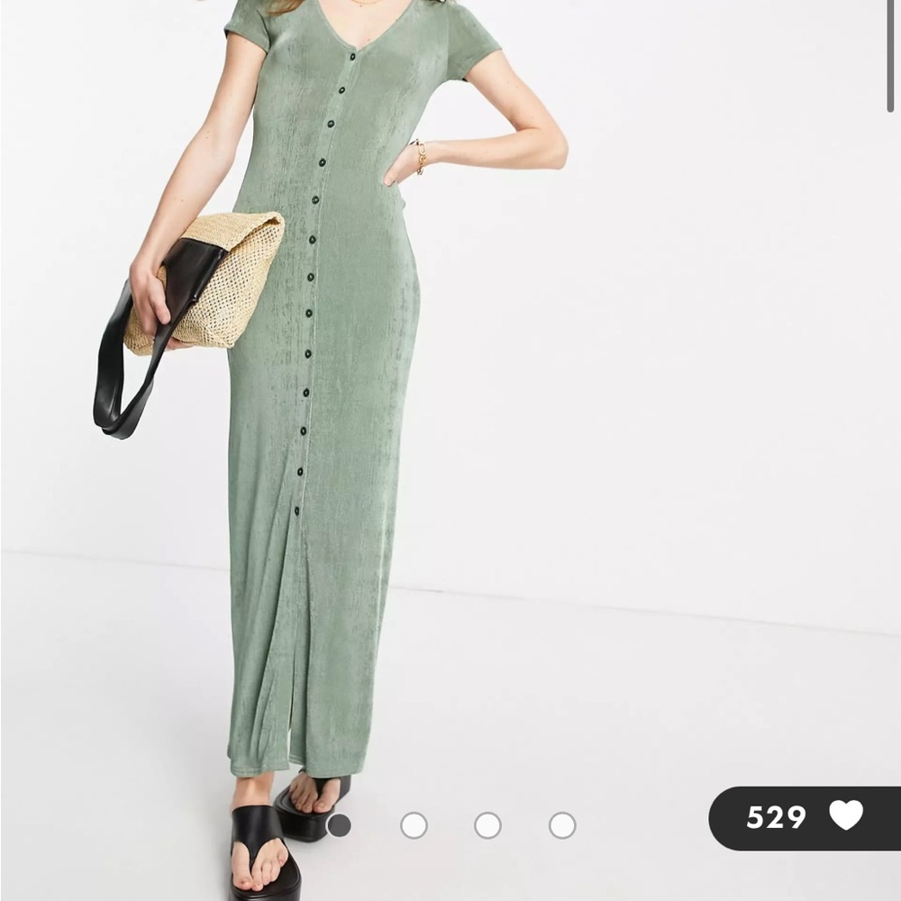 ASOS DESIGN short sleeve slinky maxi dress